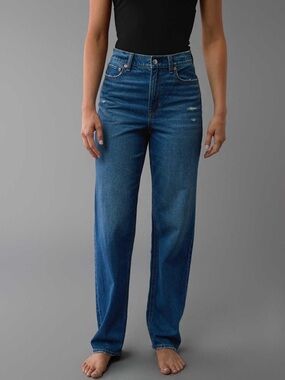 American Eagle Strigid Super High-Waisted Baggy Straight Jean